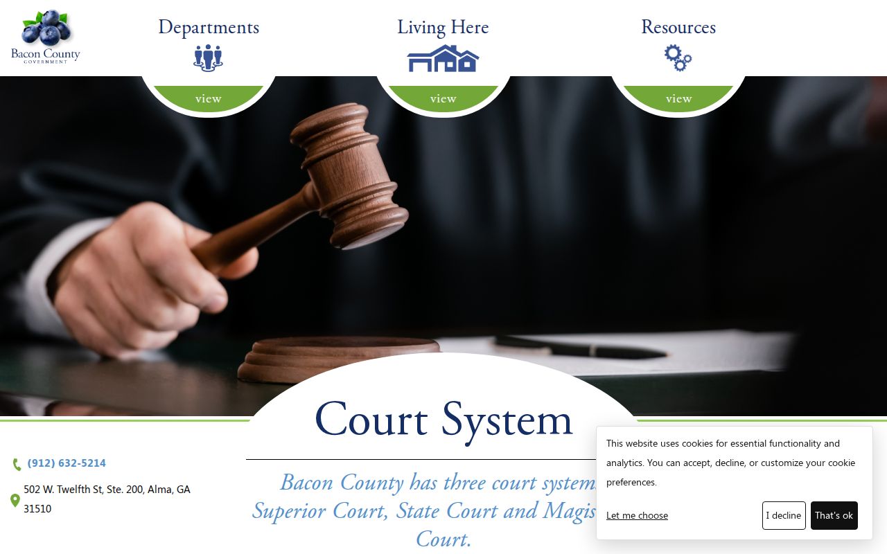 Bacon County court system directory