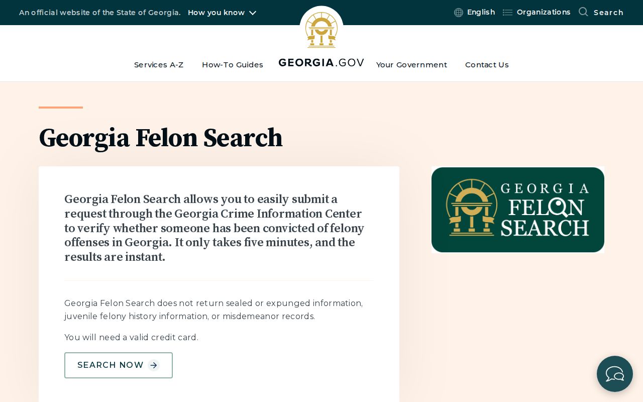 Official Georgia Felon Search guidance